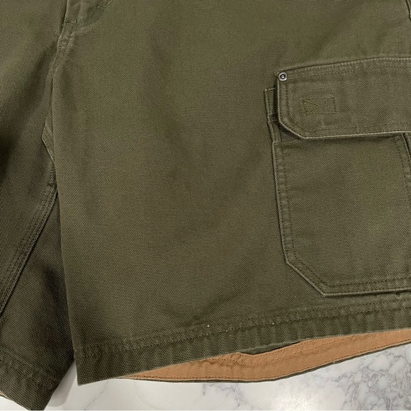 Duluth Flex Fire Hose Men's Olive Cargo Shorts Heavy Canvas Workwear Durable 48 - Picture 8 of 8